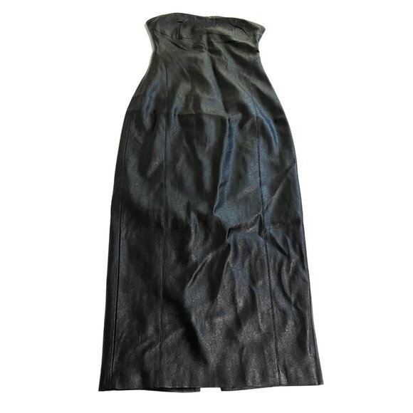 Bianca &amp; Bridgett Mel Dress in Black Faux Vegan Leather - Picture 1 of 4